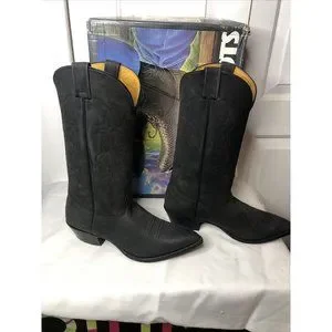 Nocona | Shoes | Nocona Boots Leather Size 9 2 Nubuck Black  display picture 3
